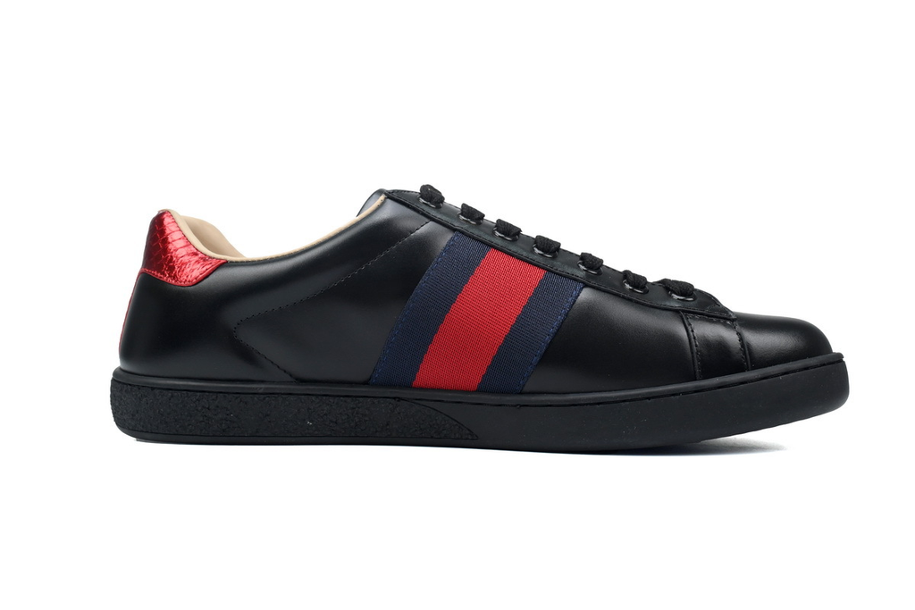 Gucci Ace Embroidered Black Leather Bee Sneaker