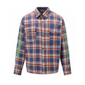Chrome Hearts 2026 New Striped & Plaid Panel Cardigan-Style Shirt with Silver Hardware