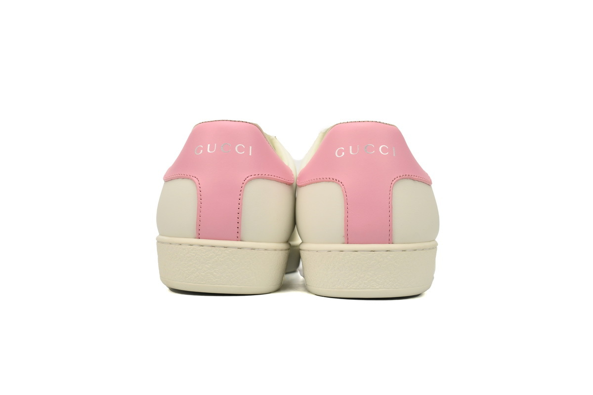 Gucci Ace Perforated Interlocking G White Pink Sneaker