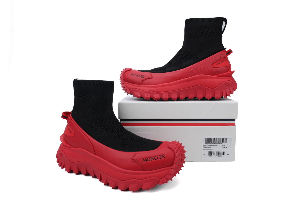 Moncler Trailgrip Leather Black and Red