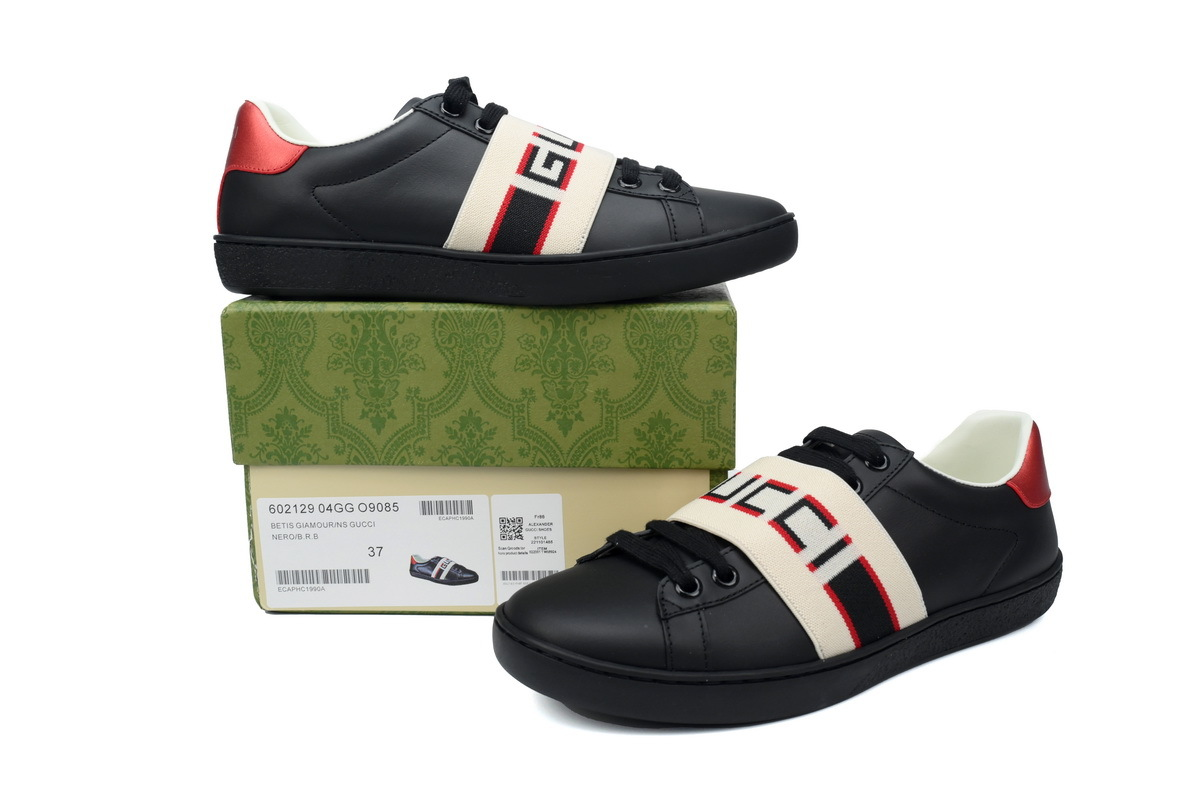 Gucci Ace Stripe Leather Black Sneaker