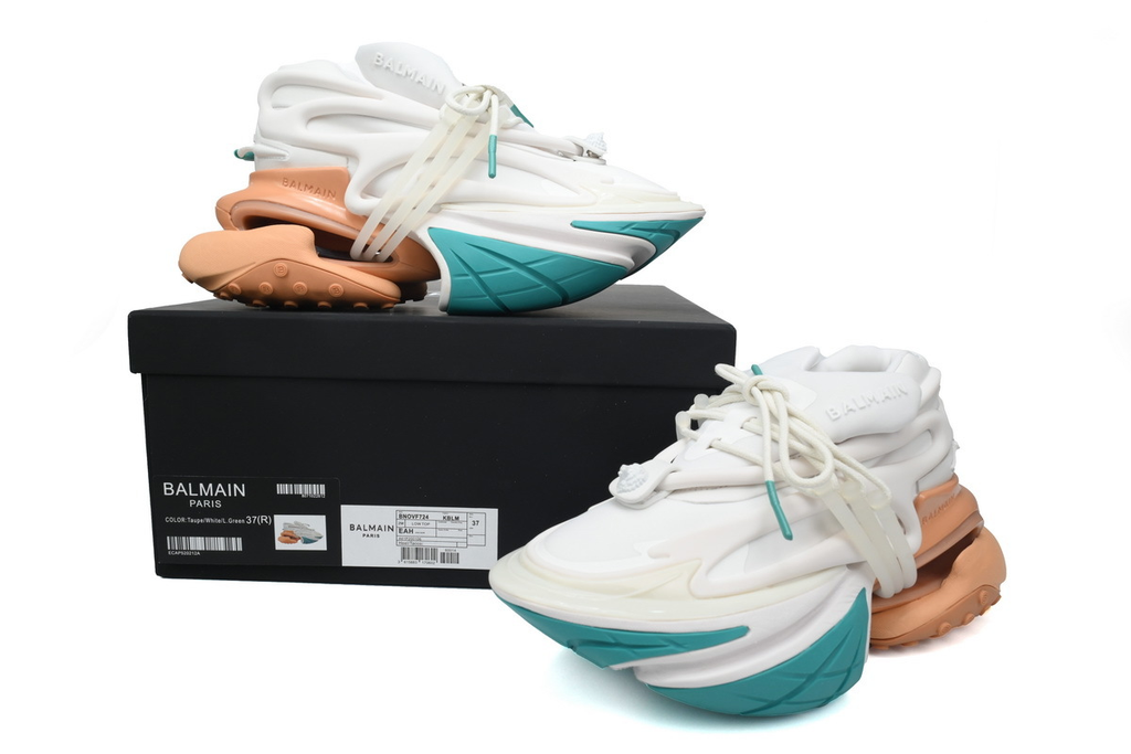 BALMAIN Multikolor Buty sportowe White Green Orange
