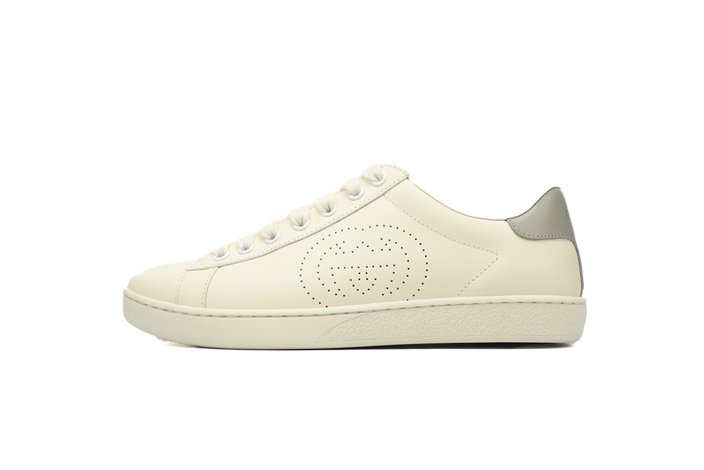 Gucci Ace Perforated Interlocking G White Grey Sneaker