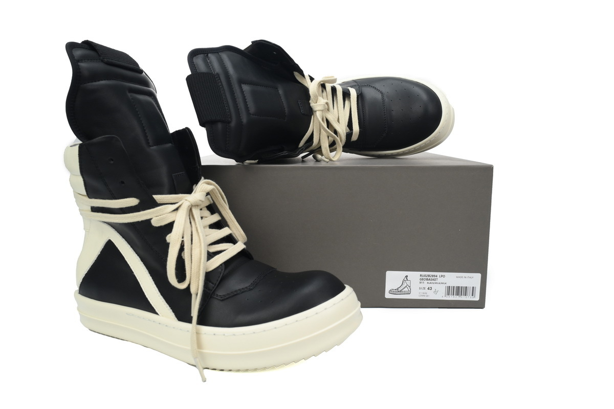 RICK OWENS/RO Geobasket Black and White