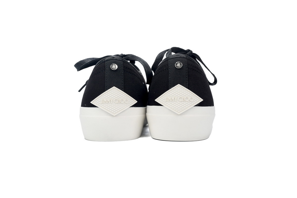 Jimmy Choo Palma Maxi Black and Latte Canvas Platform Trainers
