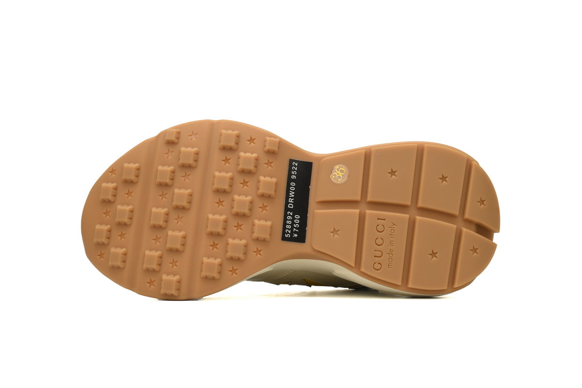 Gucci Leather Sneaker with Yellow Stars