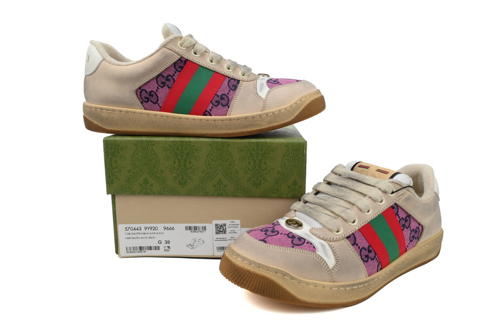 Gucci Screener White Beige Pink