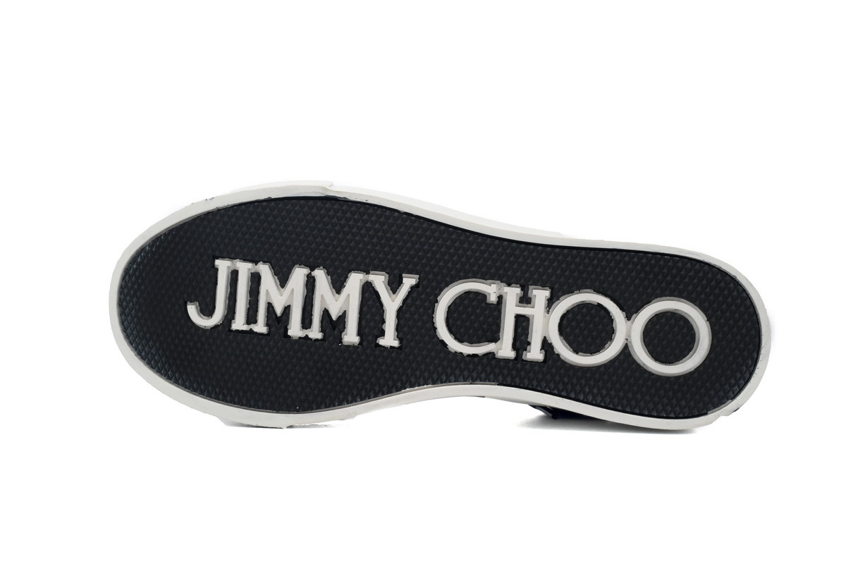 (W) Jimmy Choo Palma Maxi Black and Latte Canvas Platform Trainers