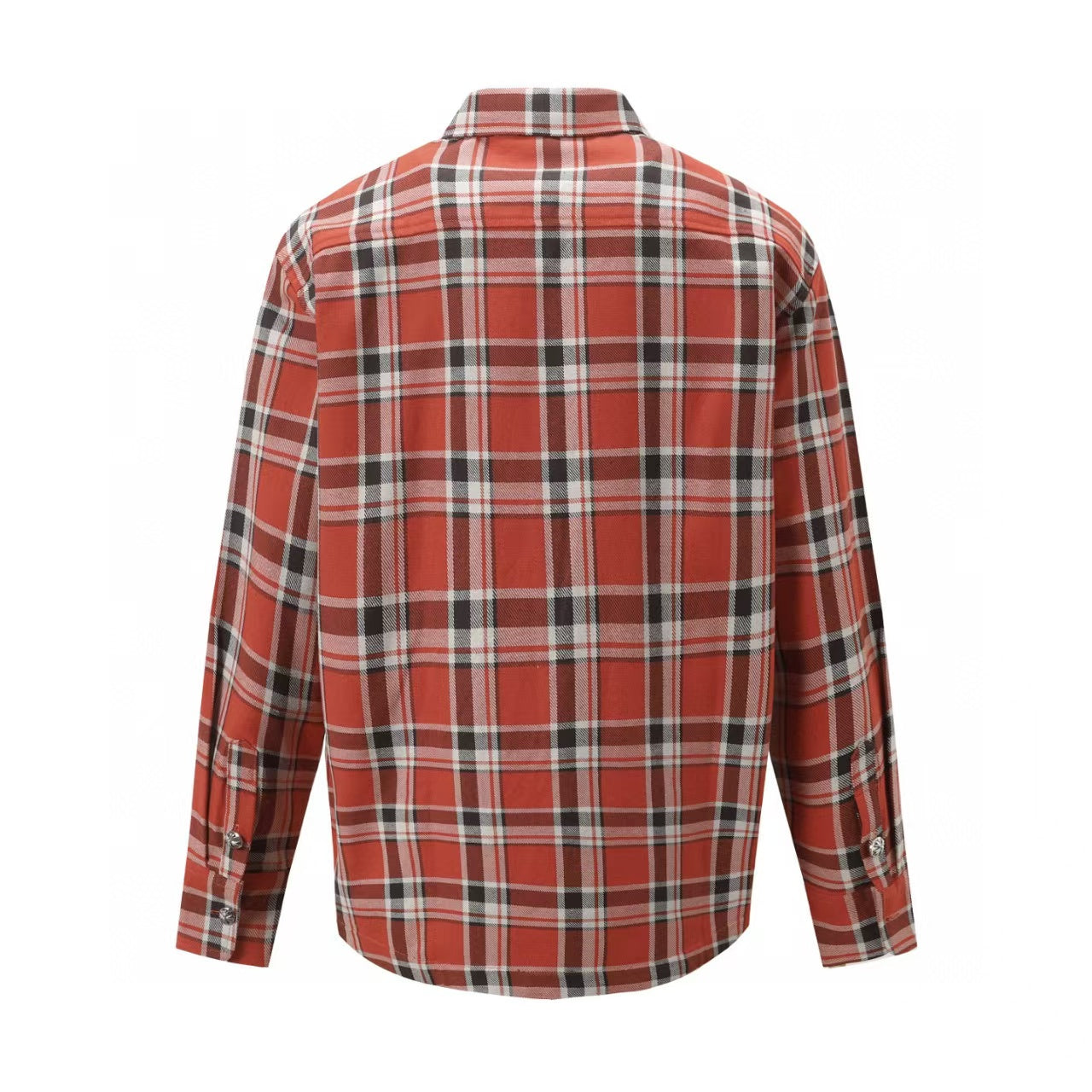 Chrome Hearts 2026 New Striped & Plaid Panel Cardigan-Style Shirt with Silver Hardware