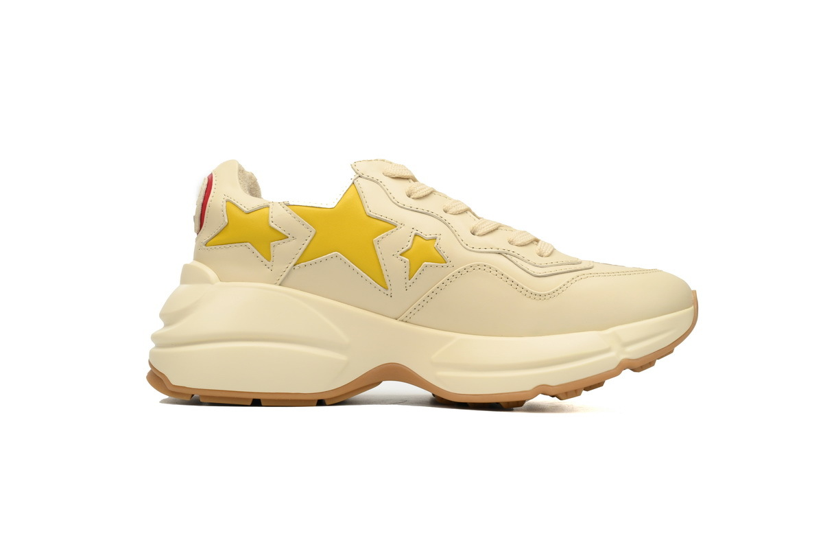 Gucci Leather Sneaker with Yellow Stars