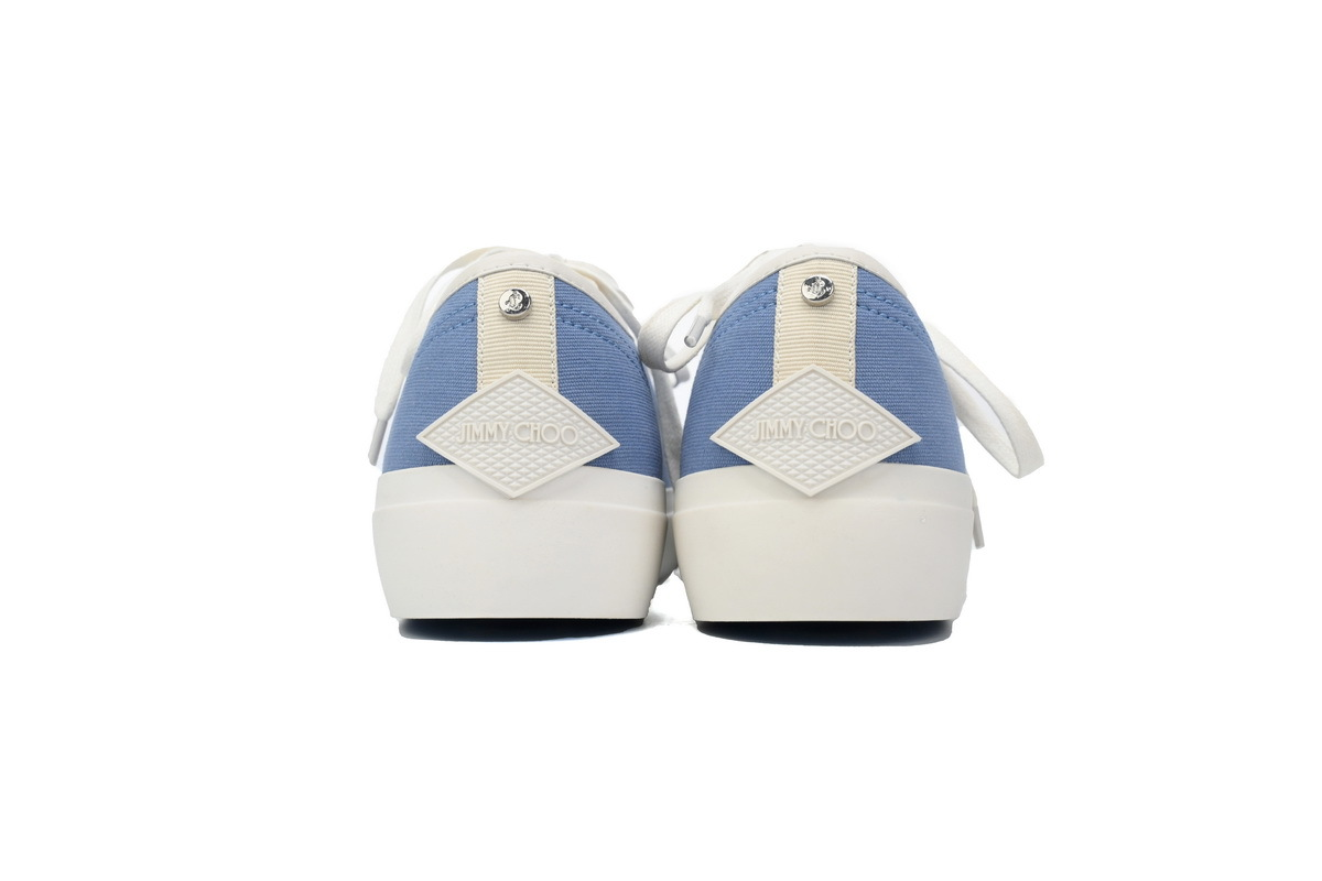 Jimmy Choo Palma Maxi Blue Canvas Platform Trainers