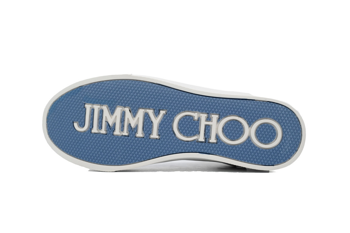 （W）Jimmy Choo Palma Maxi Blue Canvas Platform Trainers