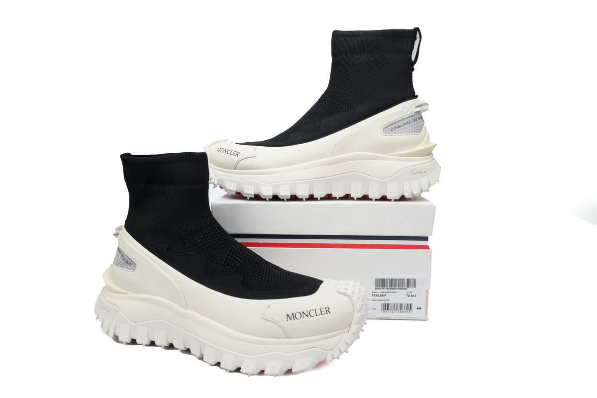 Moncler Trailgrip Leather Black And White