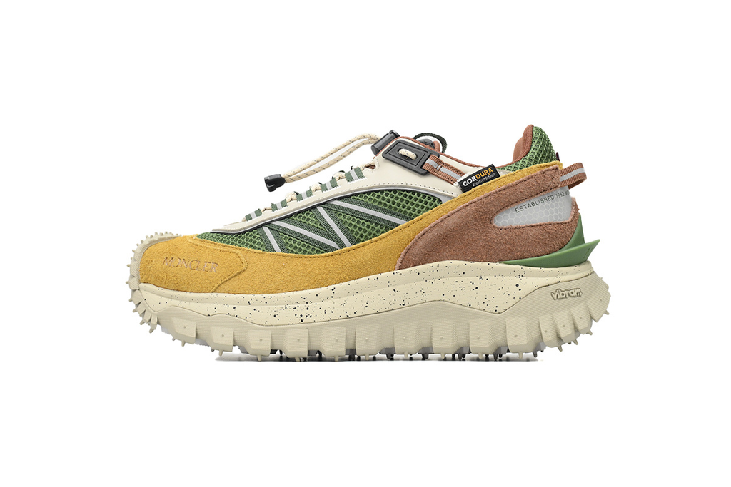 Moncler Trailgrip Leather Black White Yellow Green