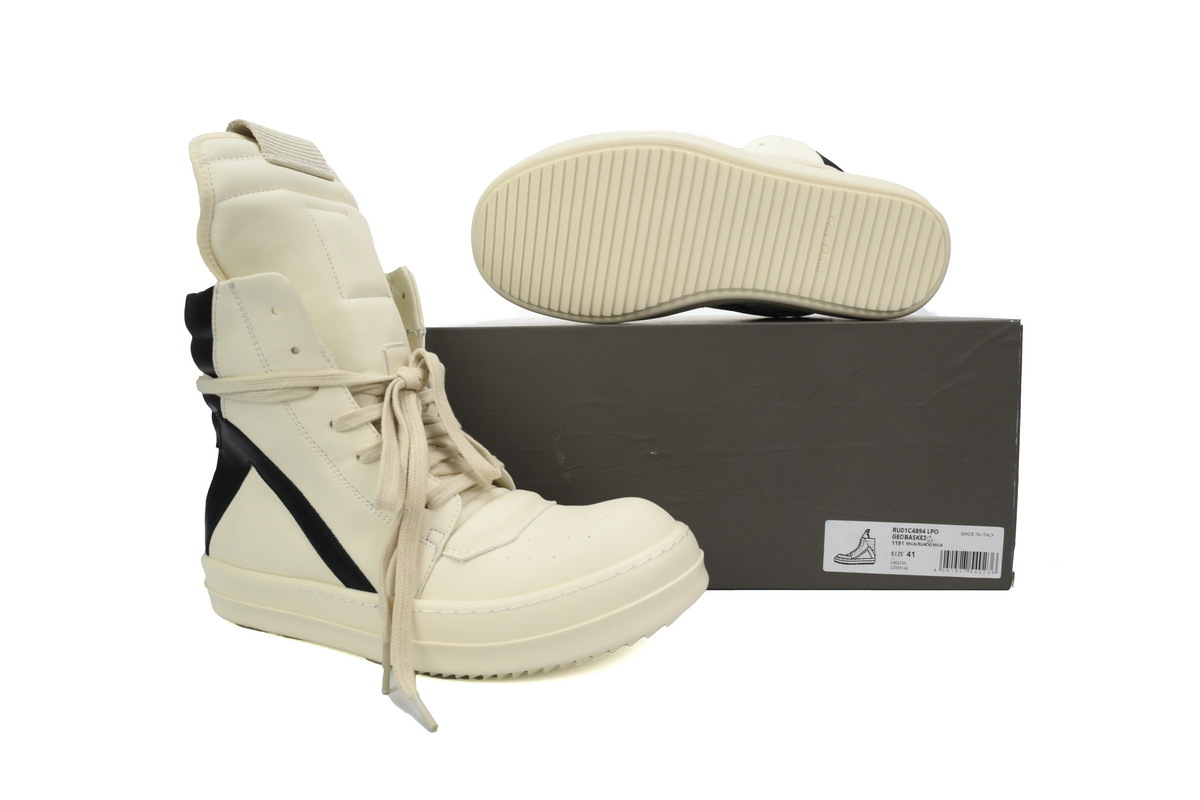 Rick Owens Luxor Geobasket High 'Milk Black'