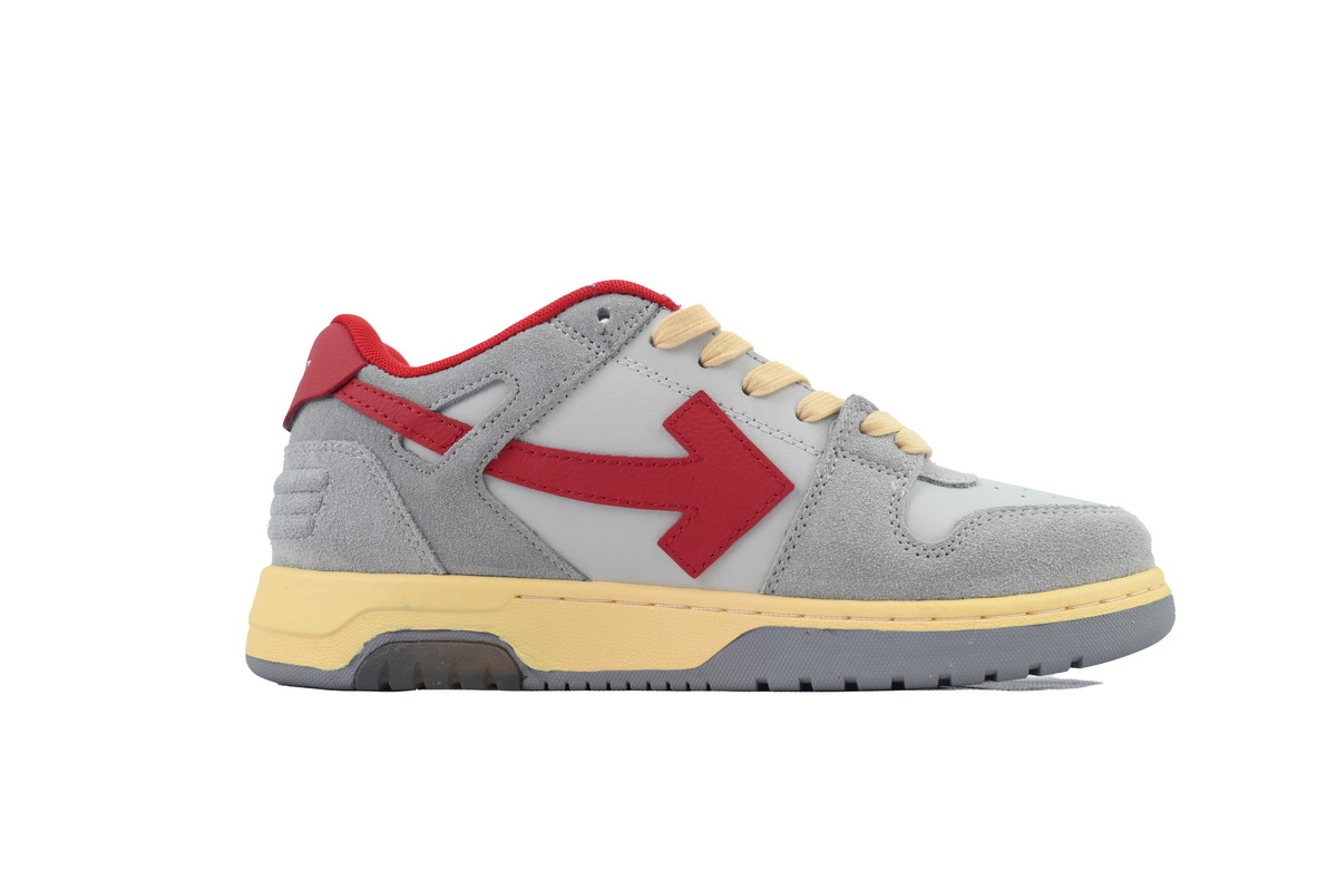 OFF-WHITE Out of Office Low 'Light Grey Red'