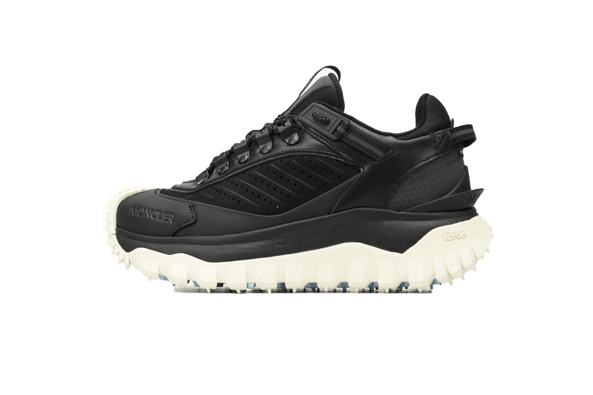 Moncler Trailgrip Leather Black And White