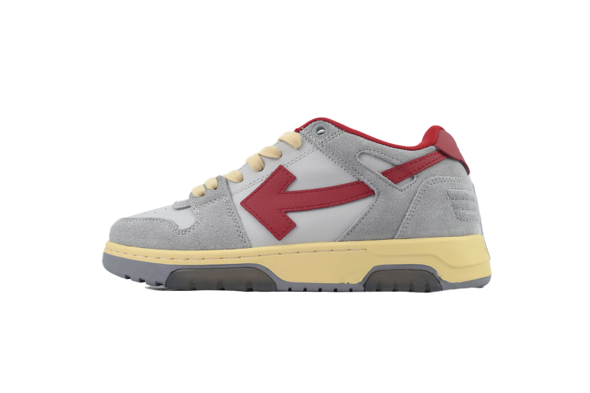 OFF-WHITE Out of Office Low 'Light Grey Red'