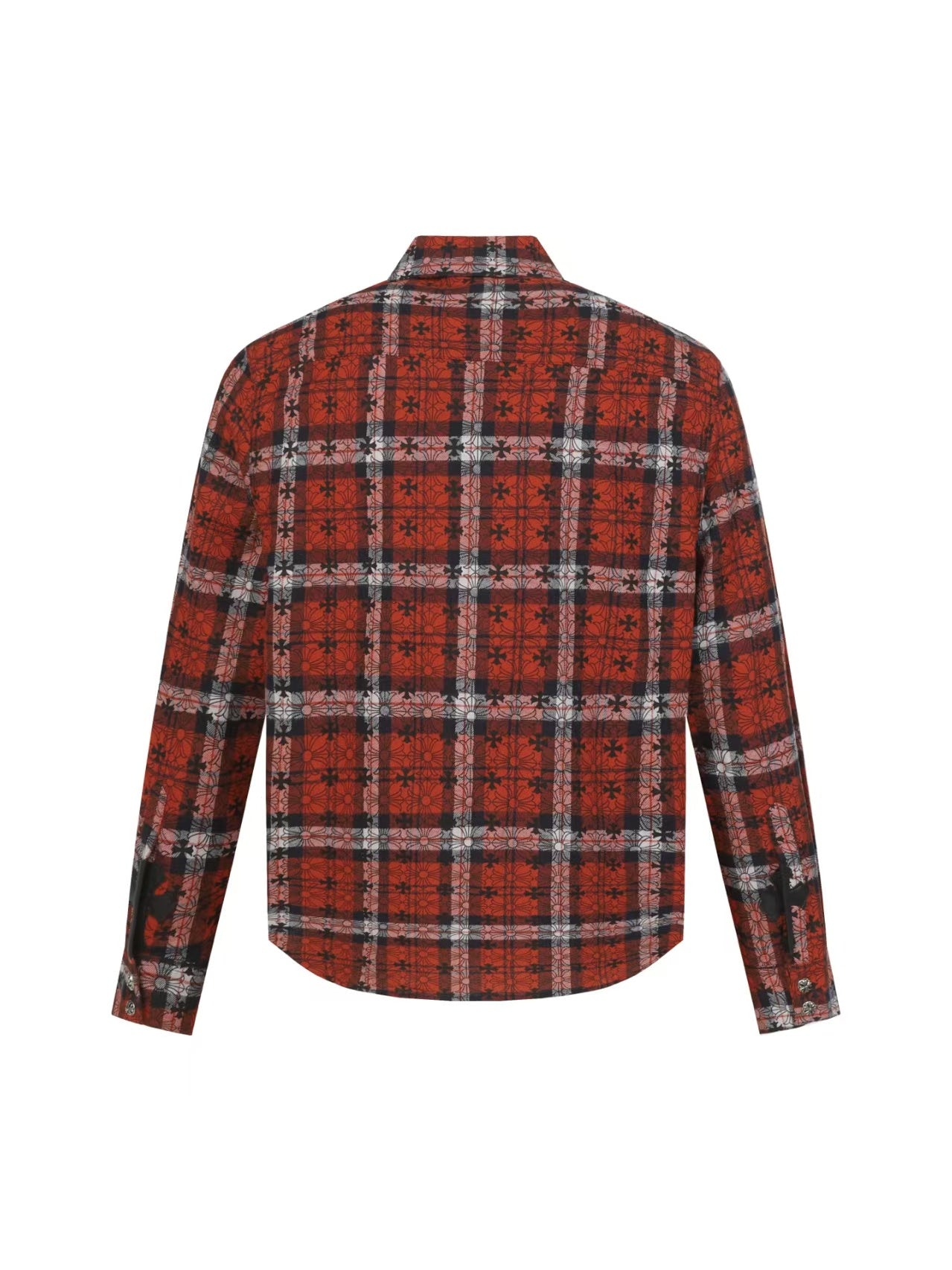 Chrome Hearts 2026 New Striped & Plaid Panel Cardigan-Style Shirt with Silver Hardware