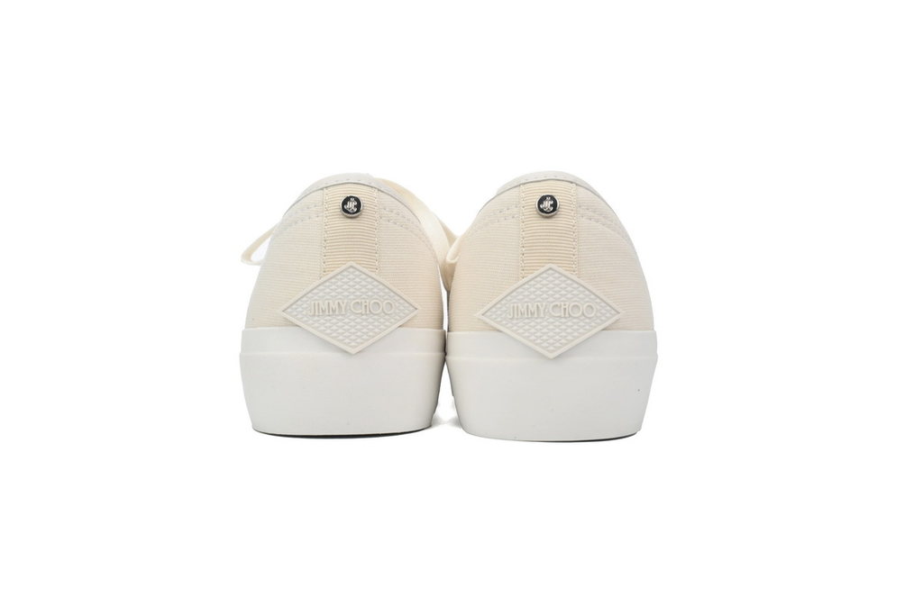 Jimmy Choo Palma Maxi White Canvas Platform Trainers