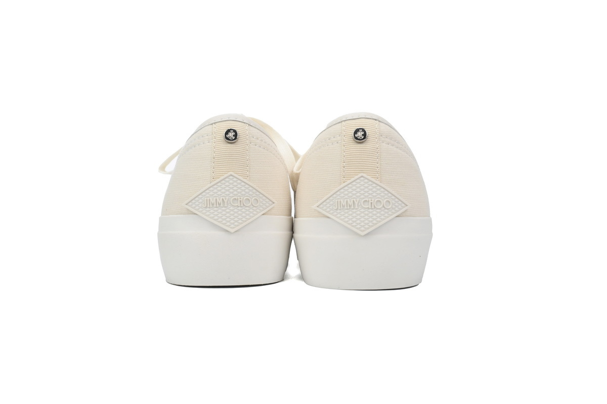 Jimmy Choo Palma Maxi White Canvas Platform Trainers