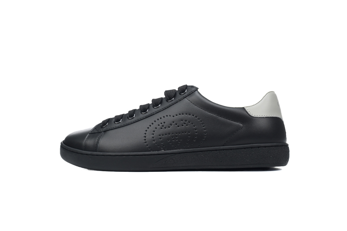 Gucci Ace Perforated Interlocking G Black Sneaker