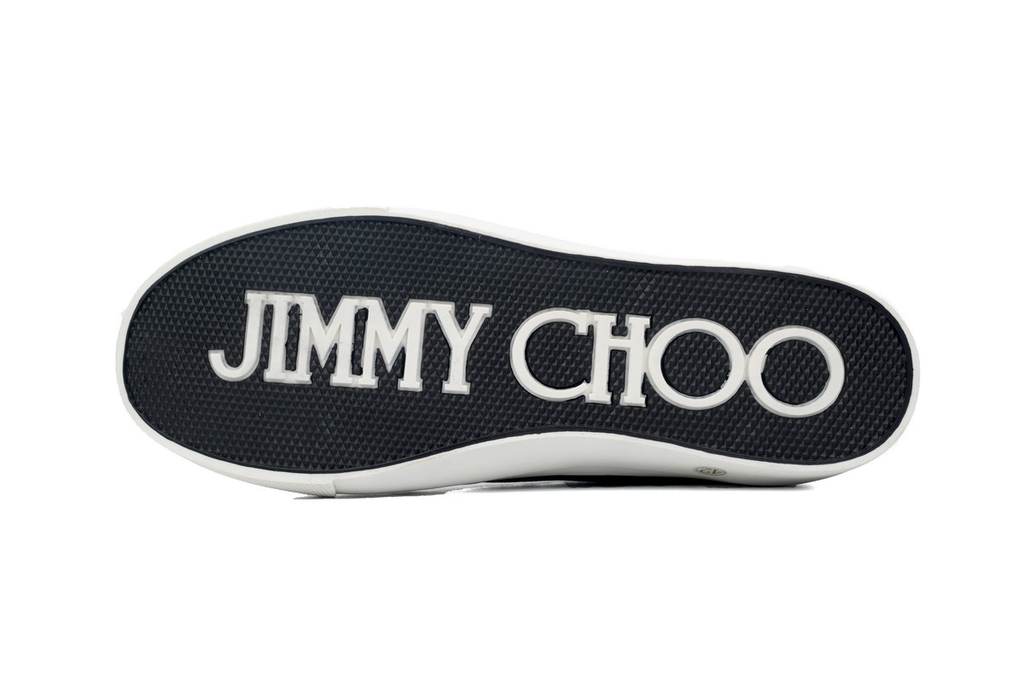 Jimmy Choo Palma Maxi Black and Latte Canvas Platform Trainers