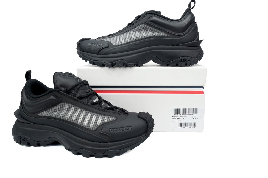 Moncler Trailgrip Leather Black All Black Mesh