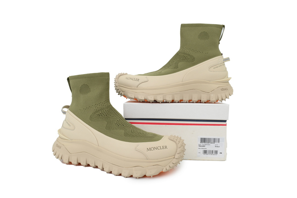 Moncler Trailgrip Leather Black Beige green