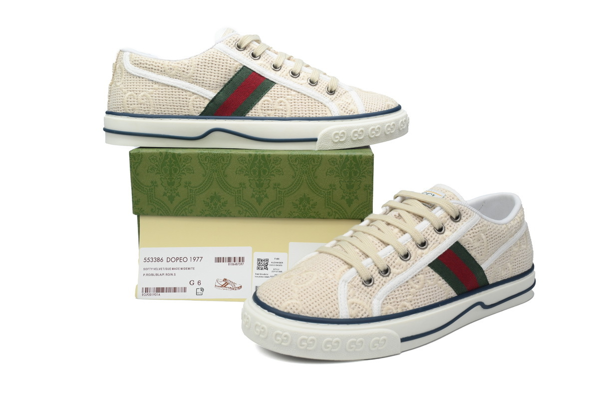 Gucci Tennis GG Crochet / Woven Ivory