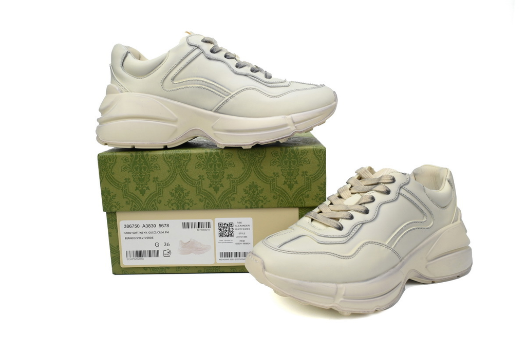 Gucci Rhyton Leather Sneaker with Reflective Piping