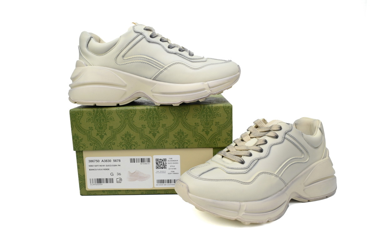 Gucci Rhyton Leather Sneaker with Reflective Piping