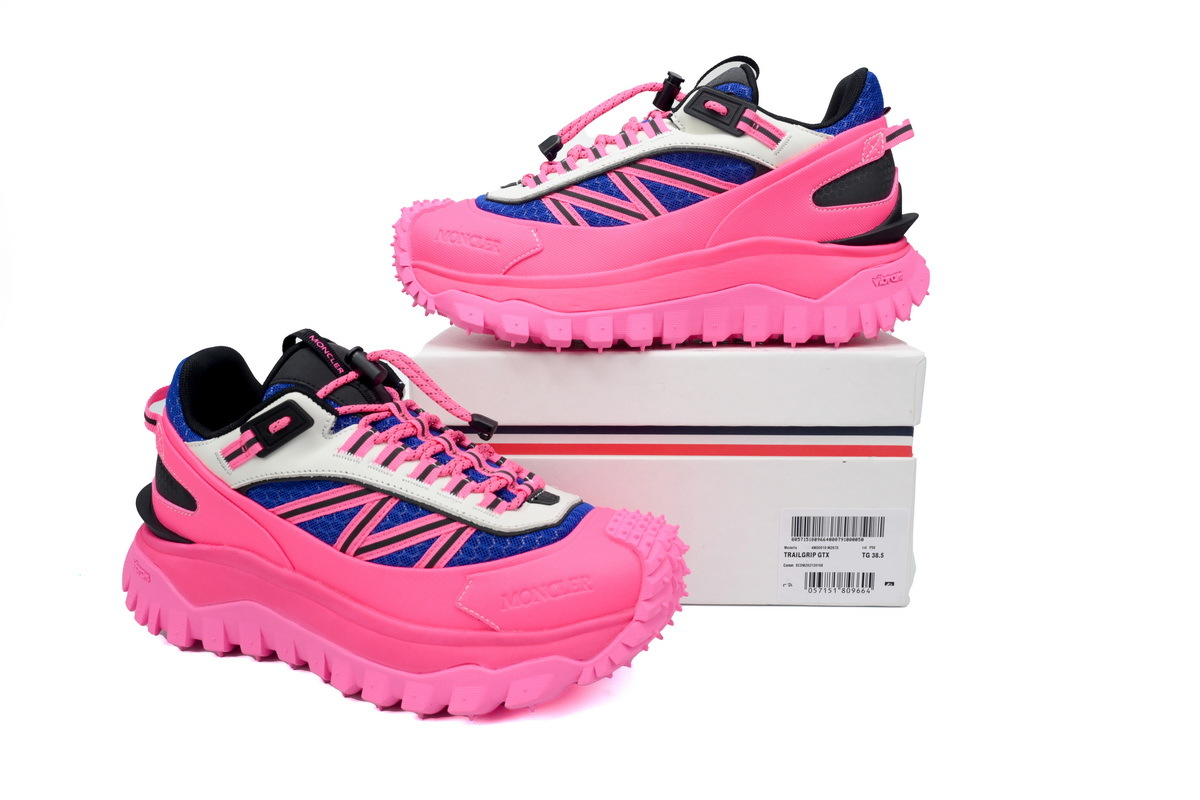 Moncler Trailgrip Leather Black Blue Pink