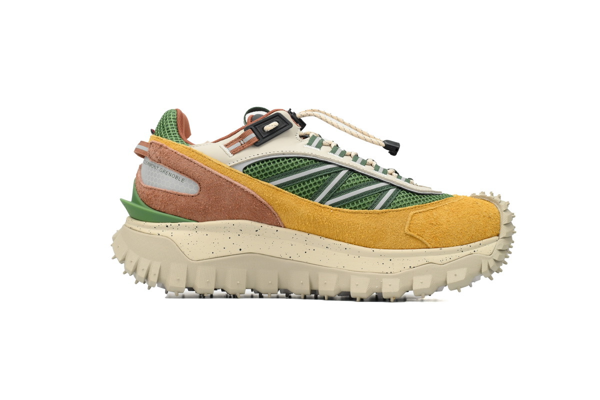 Moncler Trailgrip Leather Black White Yellow Green