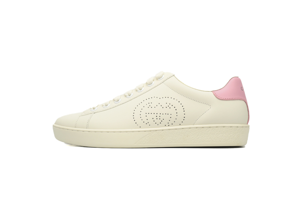 Gucci Ace Perforated Interlocking G White Pink Sneaker