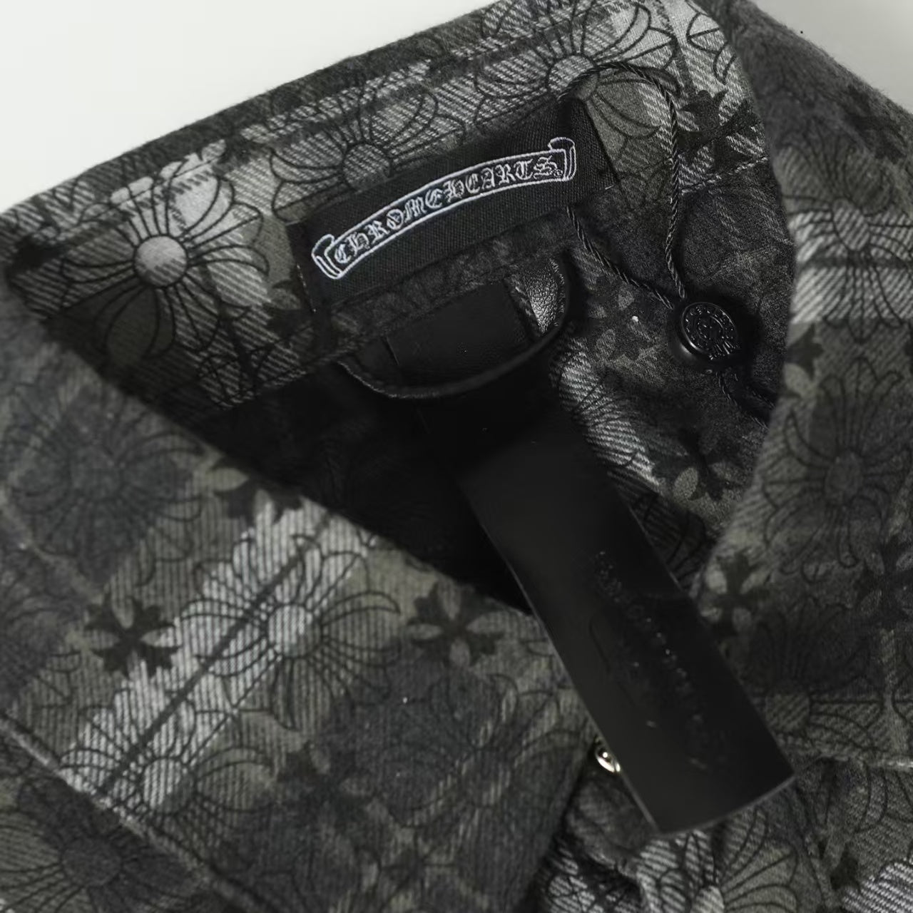 Chrome Hearts 2026 New Striped & Plaid Panel Cardigan-Style Shirt with Silver Hardware