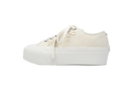 （W）Jimmy Choo Palma Maxi White Canvas Platform Trainers