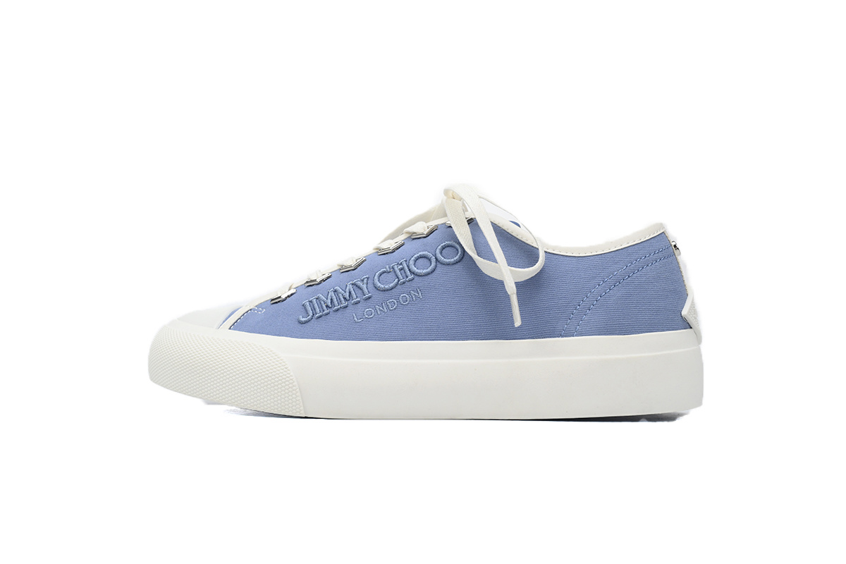 Jimmy Choo Palma Maxi Blue Canvas Platform Trainers