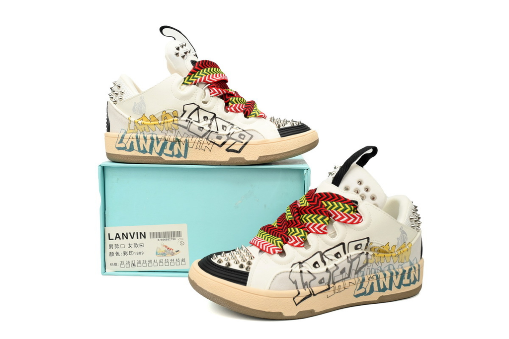 LANVIN White Black Painted