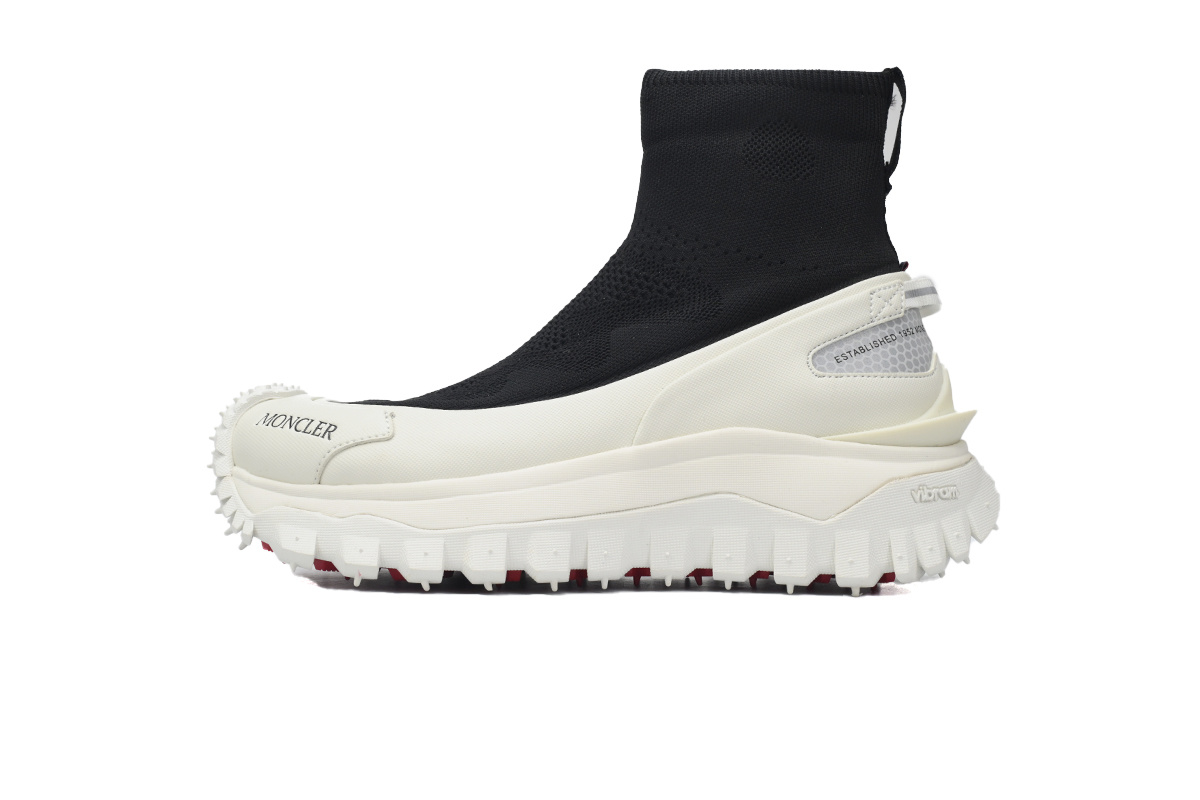 Moncler Trailgrip Leather Black And White